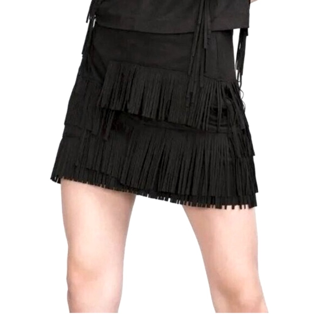 Zara mini suede skirt